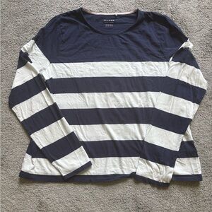 Boden long sleeve Breton top, navy and white. Size 14